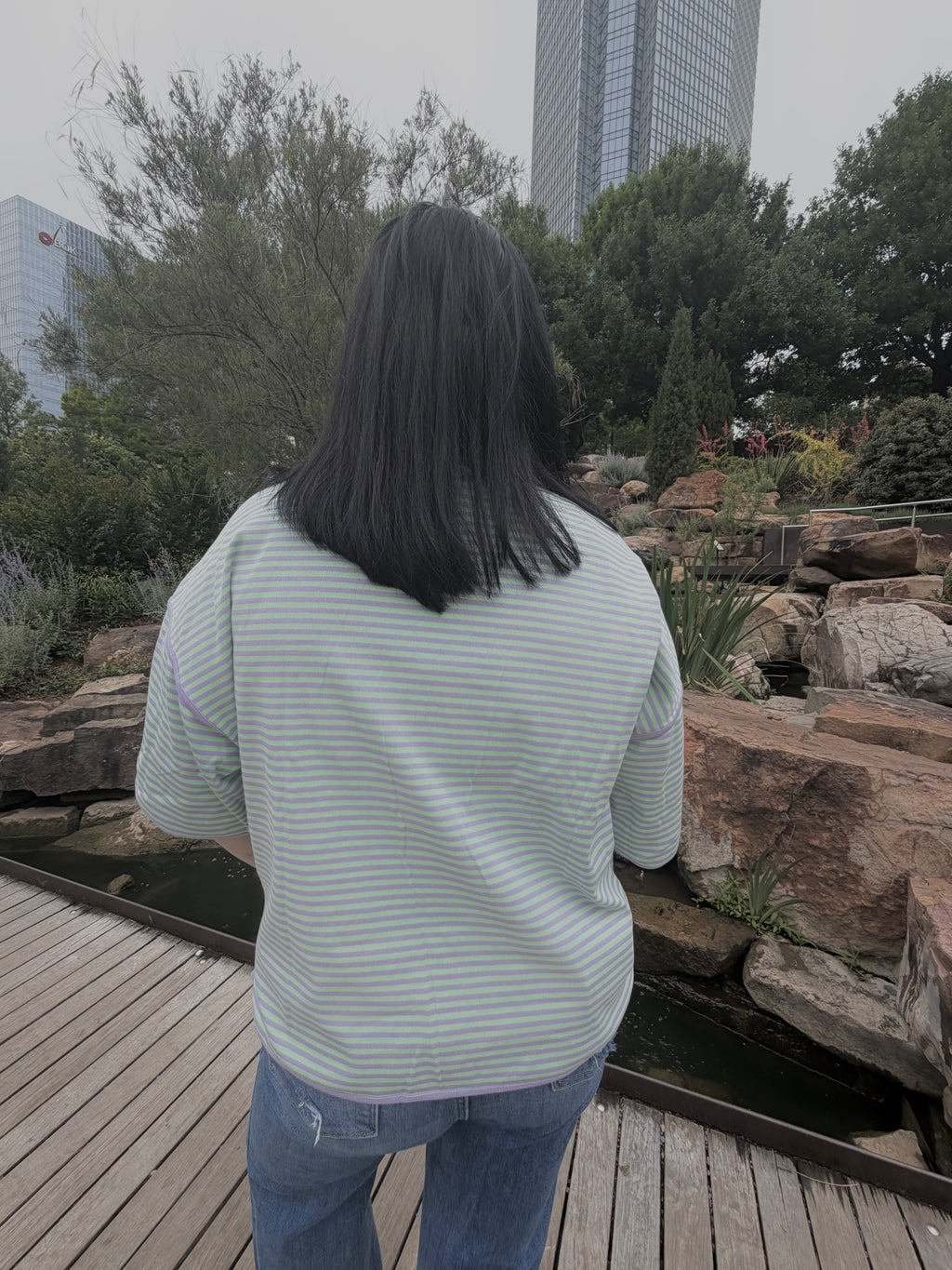Lilac Fields Striped Tee